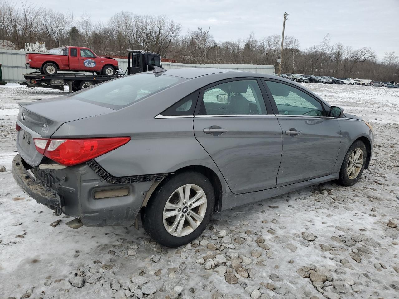 2014 Hyundai Sonata VIN 5NPEB4AC4EH862972 Copart auction photo, front end / rear end damage thumbnail 3