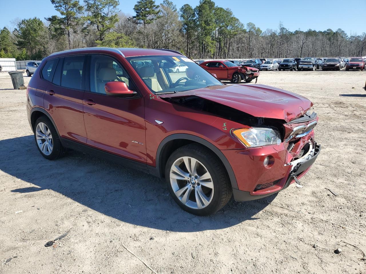 2014 BMW X3 VIN 5UXWX7C55E0E80602 Copart auction photo, front end damage thumbnail 4