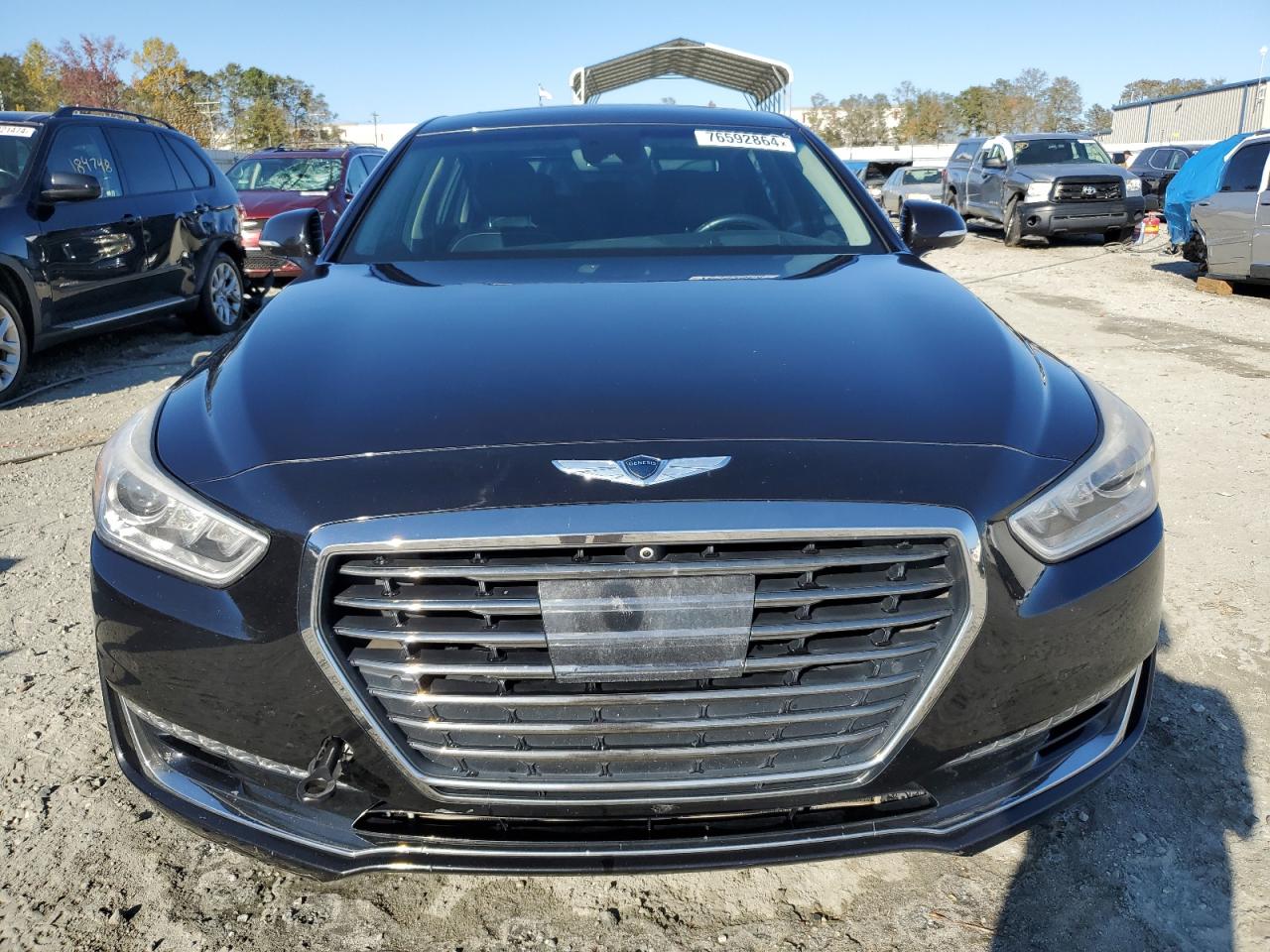 2018 Genesis G90 VIN KMHG34JA9JU043049 Copart auction photo, front end / minor dent/scratches damage thumbnail 5