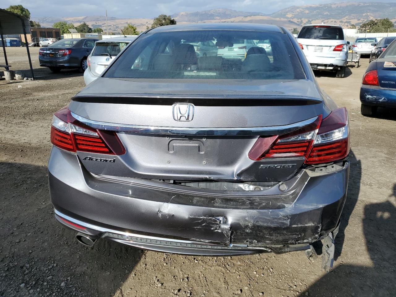 2017 Honda Accord VIN 1HGCR2F5XHA260852 Copart auction photo, rear end damage thumbnail 6
