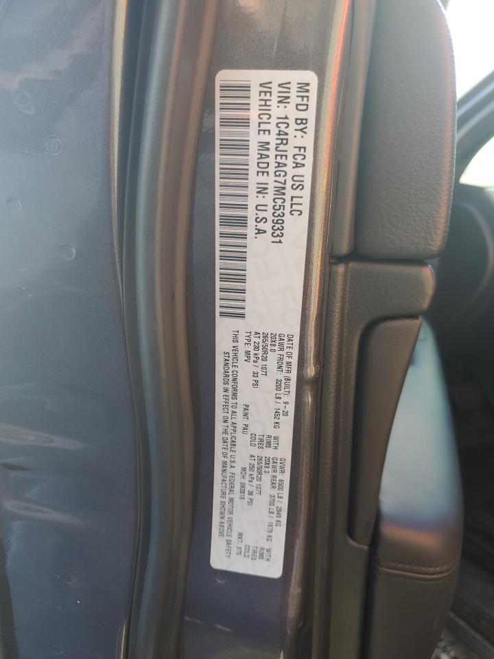 2021 Jeep Grand Cherokee VIN 1C4RJEAG7MC539331 Copart auction photo, water/flood damage thumbnail 14