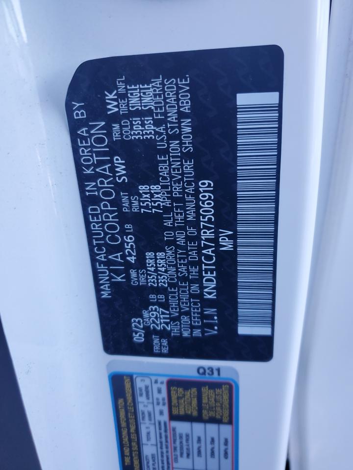 2024 KIA Seltos VIN KNDETCA71R7506919 Copart auction photo, front end damage thumbnail 13