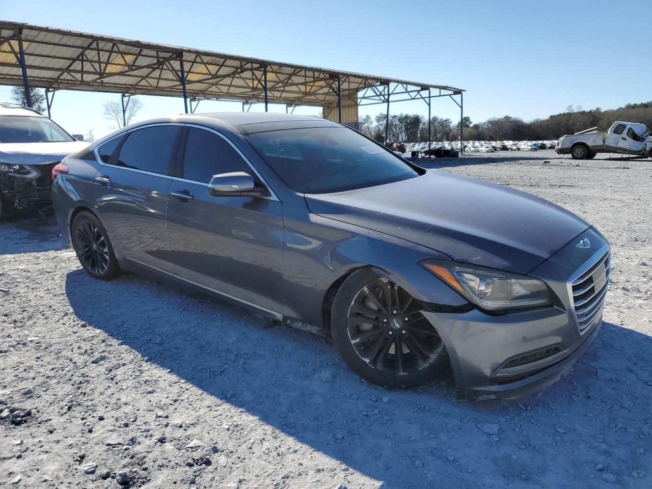 2015 Hyundai Genesis VIN KMHGN4JE3FU057792 Copart auction photo, front end damage thumbnail 4