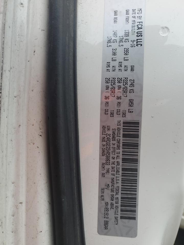 2017 Dodge Caravan VIN 2C4RDGEG5HR580633 Copart auction photo, mechanical / minor dent/scratches damage thumbnail 13