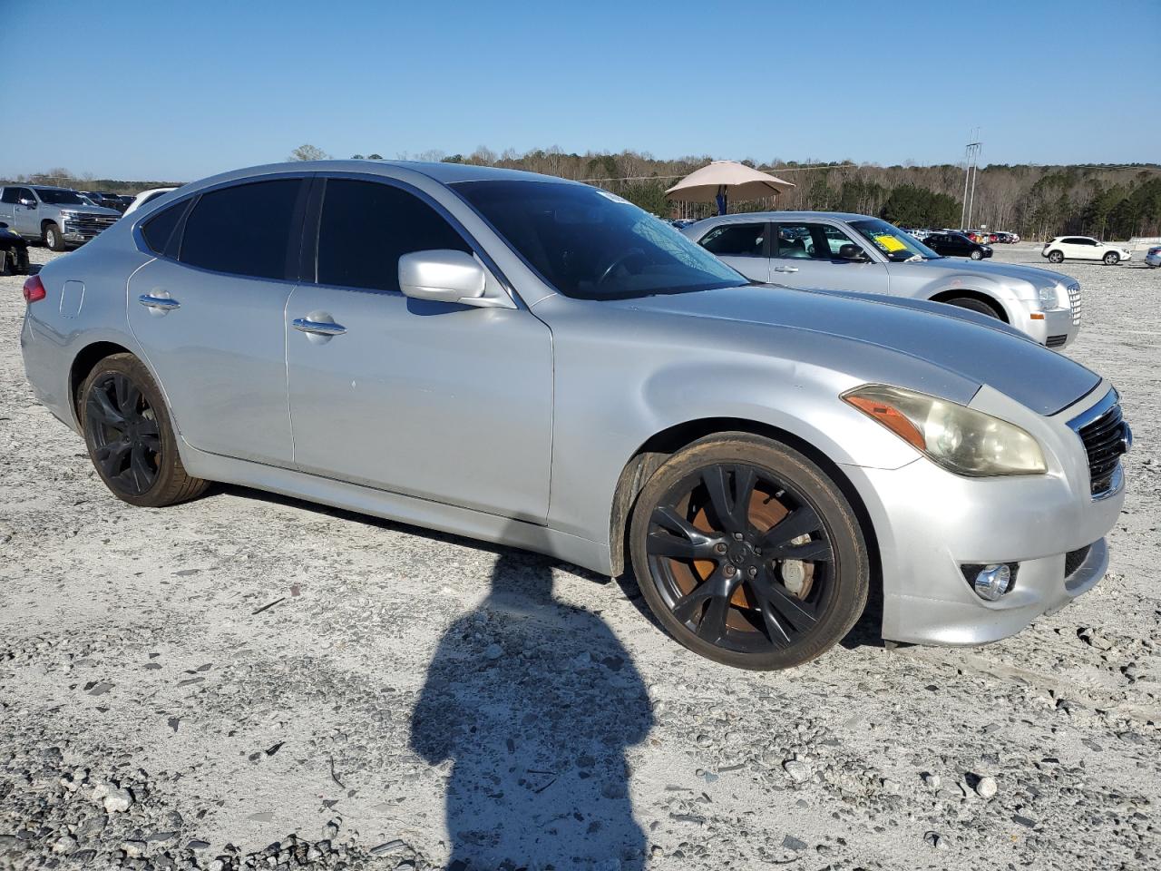 2011 Infiniti M VIN JN1AY1AP7BM520077 Copart auction photo, front end / side damage thumbnail 4