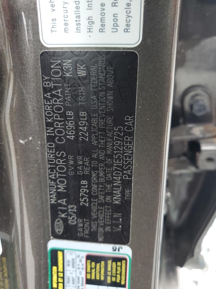 2014 KIA Cadenza VIN KNALN4D71E5129725 Copart auction photo, front end damage thumbnail 13