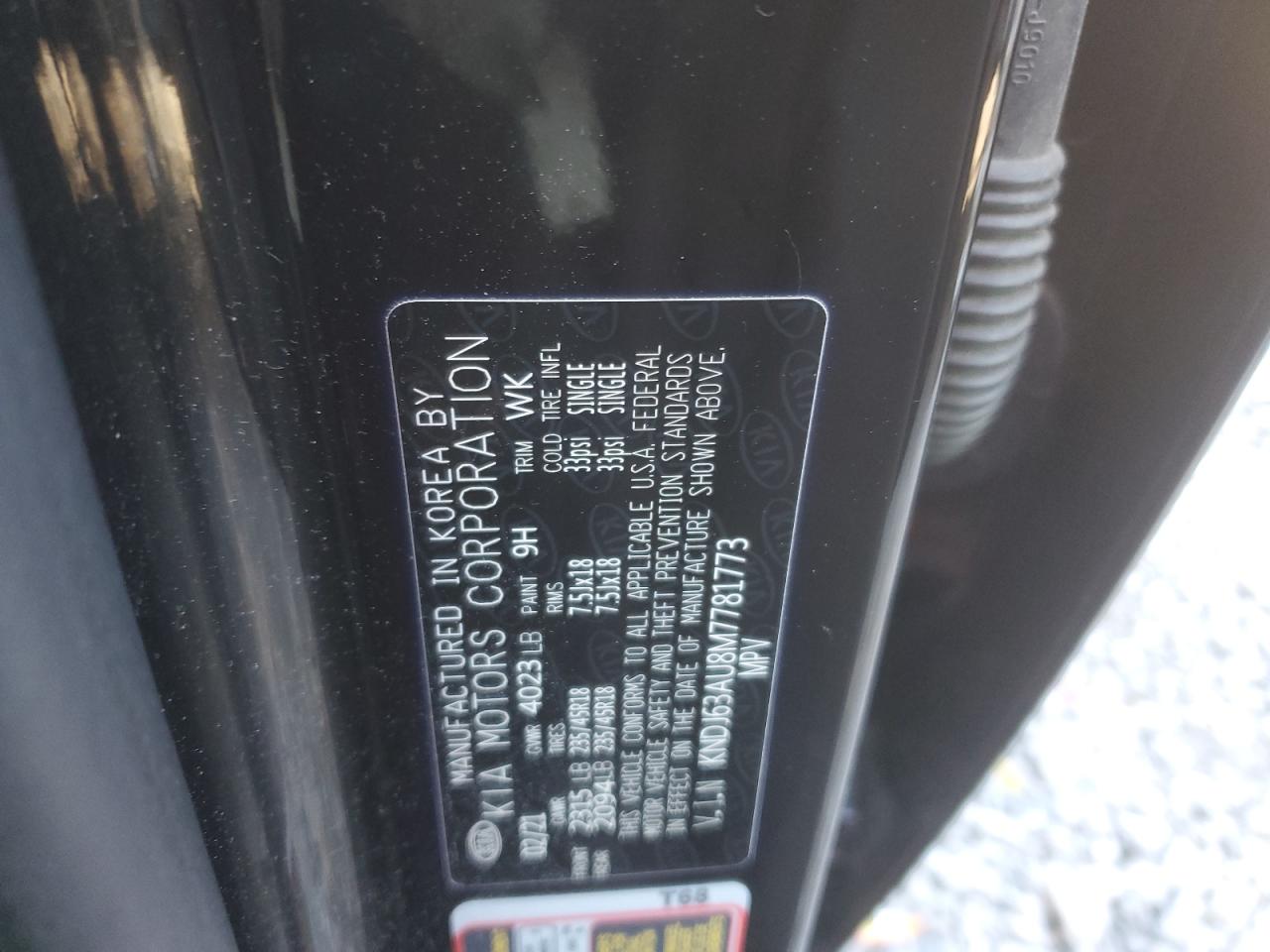 2021 KIA Soul VIN KNDJ63AU8M7781773 Copart auction photo, rear end damage thumbnail 13