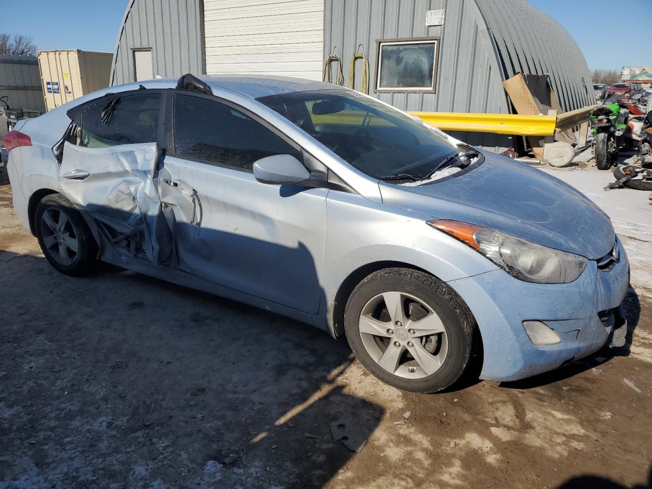 2013 Hyundai Elantra VIN KMHDH4AE5DU533953 Copart auction photo, side / front end damage thumbnail 4