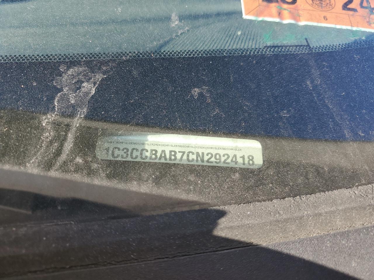 2012 Chrysler 200 VIN 1C3CCBAB7CN292418 Copart auction photo, front end / side damage thumbnail 13