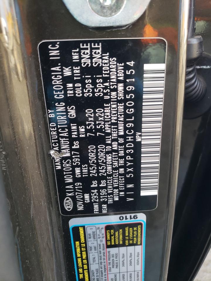 2020 KIA Telluride VIN 5XYP3DHC9LG059154 Copart auction photo, front end / frame damage damage thumbnail 13