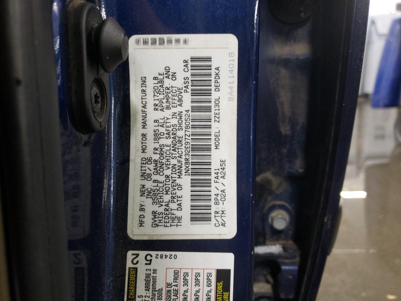 2007 Toyota Corolla VIN 1NXBR32E97Z780524 Copart auction photo, front end damage thumbnail 12