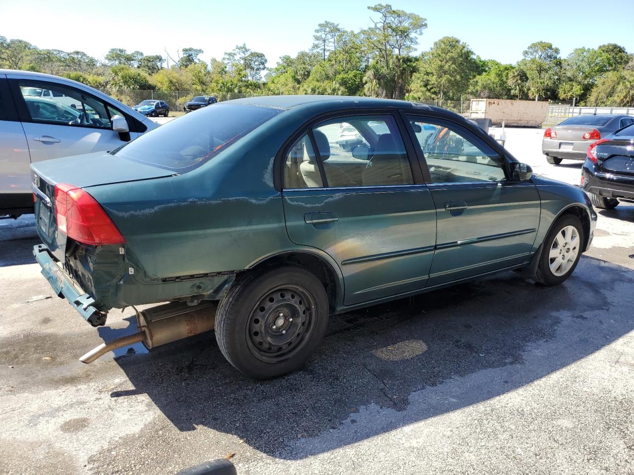 2001 Honda Civic VIN 2HGES26751H552673 Copart auction photo, rear end damage thumbnail 3