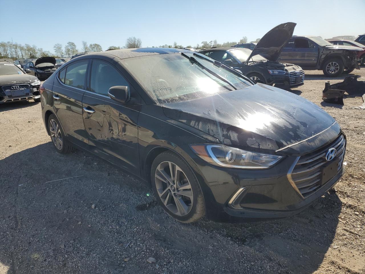 2017 Hyundai Elantra VIN 5NPD84LF7HH030323 Copart auction photo, side / front end damage thumbnail 4