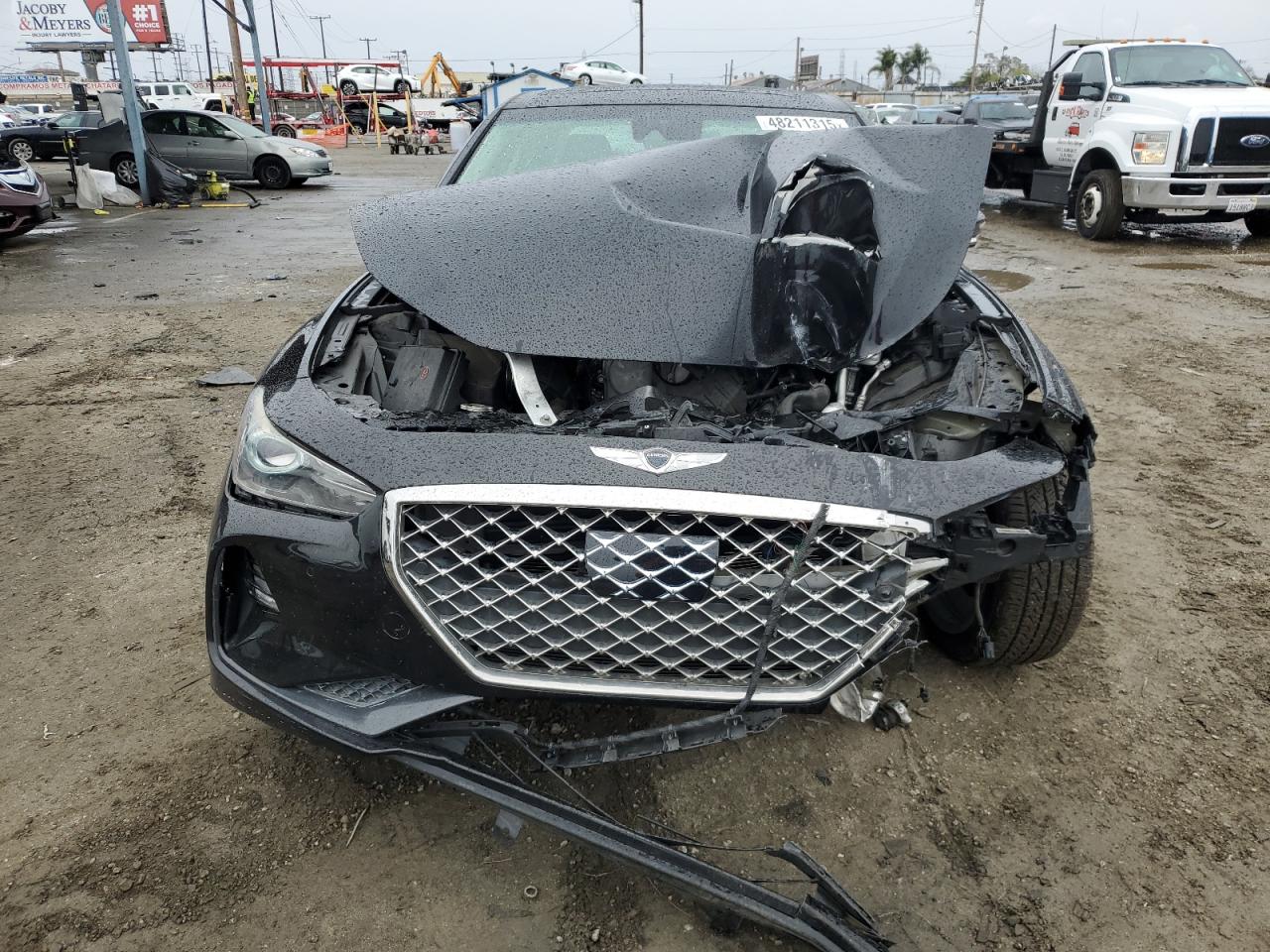 2019 Genesis G70 VIN KMTG34LA5KU026270 Copart auction photo, front end / side damage thumbnail 5