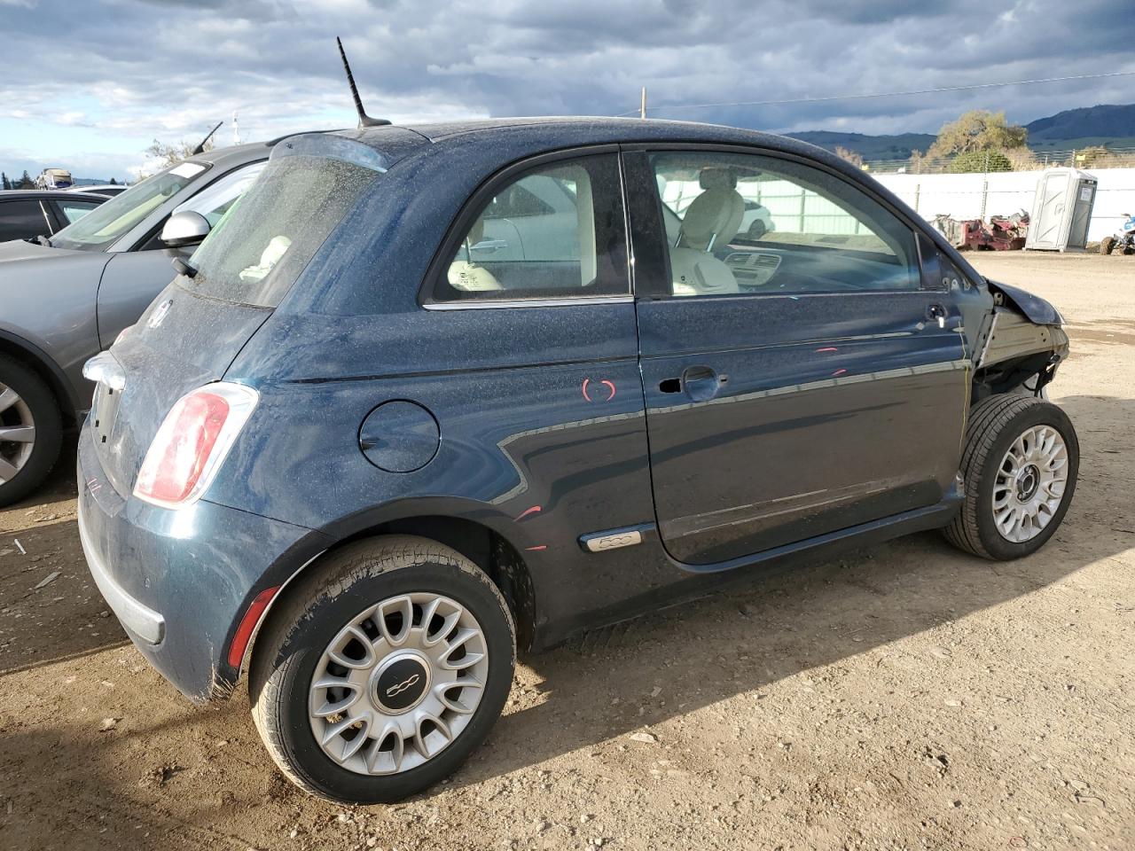 2014 Fiat 500 VIN 3C3CFFCR6ET184982 Copart auction photo, front end / side damage thumbnail 3