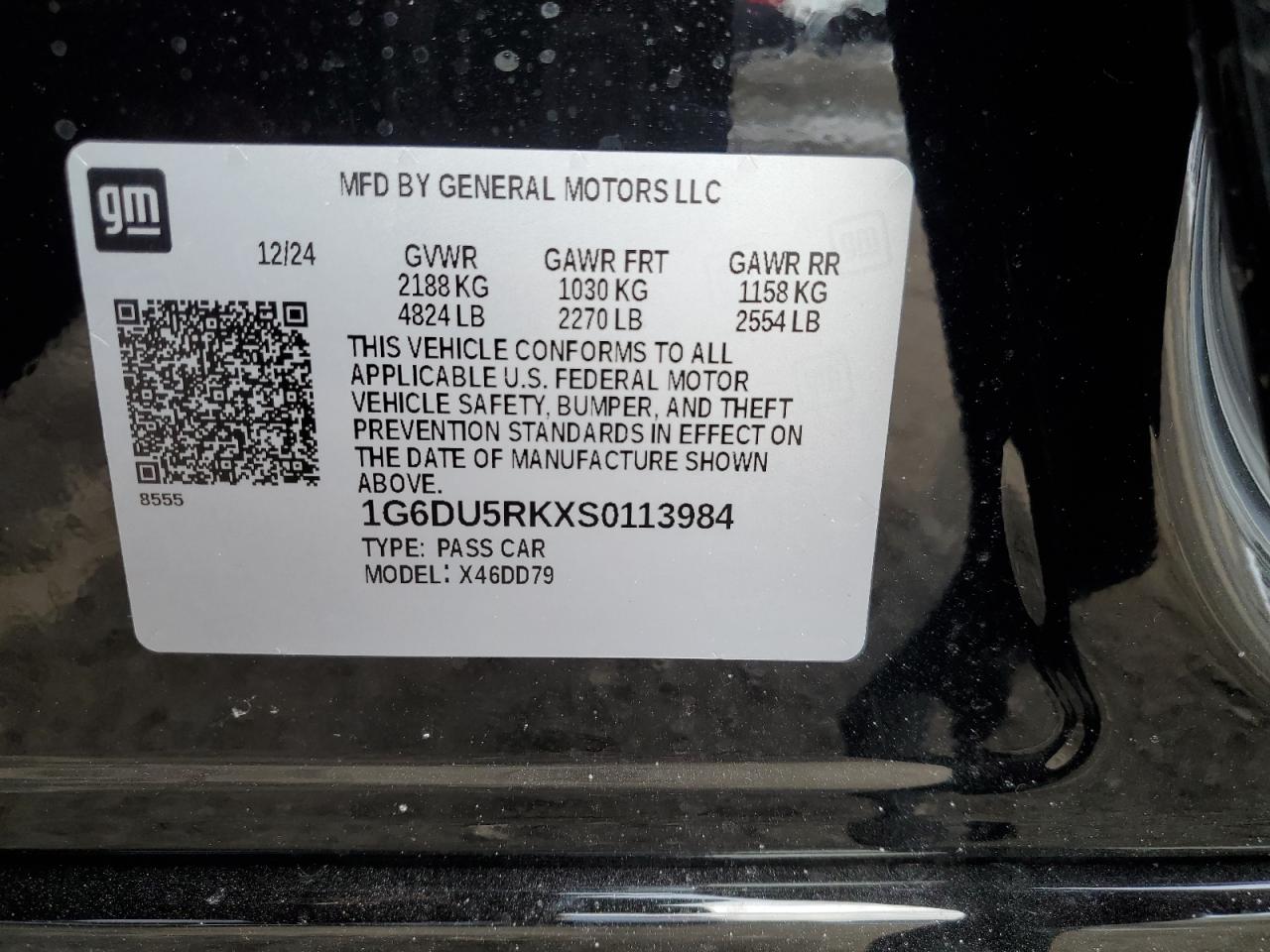 2025 Cadillac CT5 VIN 1G6DU5RKXS0113984 Copart auction photo, front end damage thumbnail 12