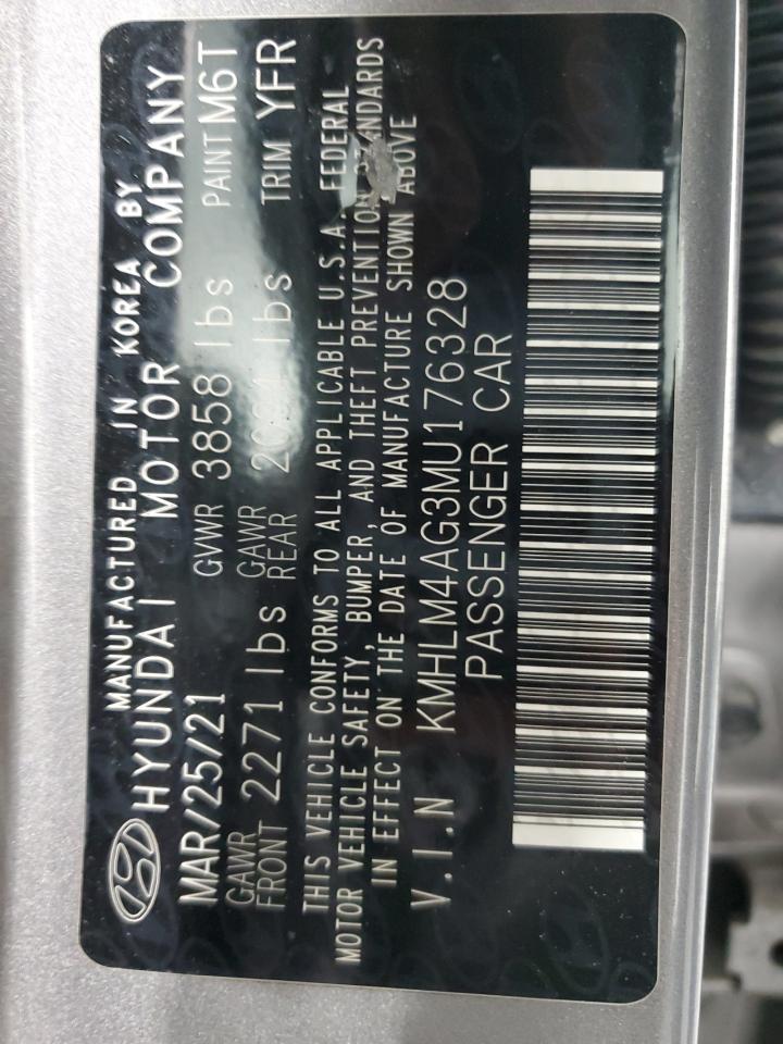 2021 Hyundai Elantra VIN KMHLM4AG3MU176328 Copart auction photo, mechanical / minor dent/scratches damage thumbnail 12