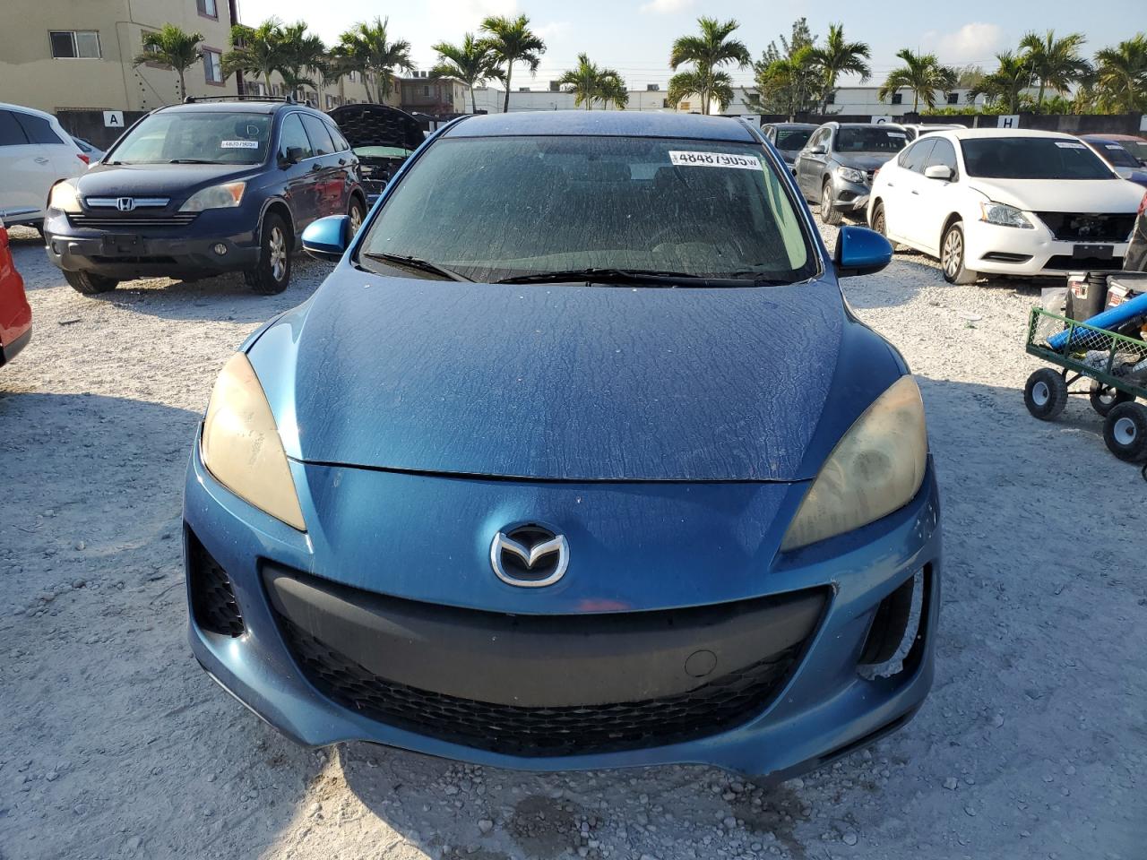2012 Mazda 3 VIN JM1BL1V70C1605064 Copart auction photo, side / front end damage thumbnail 5