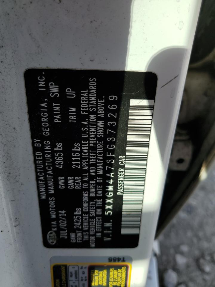2015 KIA Optima VIN 5XXGM4A73FG373269 Copart auction photo, all over damage thumbnail 12