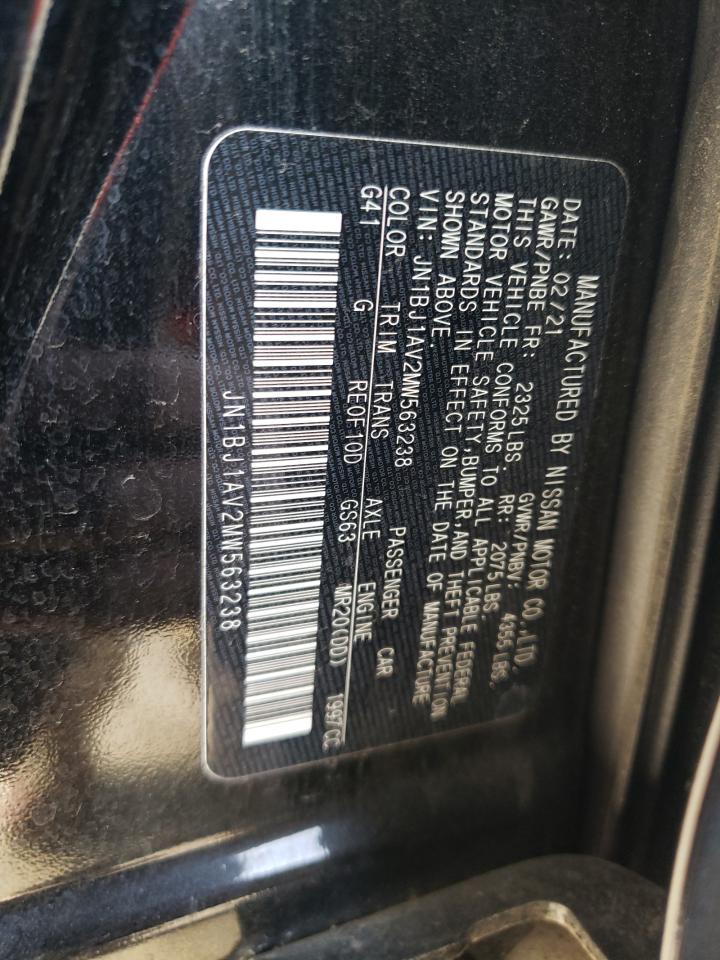 2021 Nissan Rogue VIN JN1BJ1AV2MW563238 Copart auction photo, rear end / rejected repair damage thumbnail 12