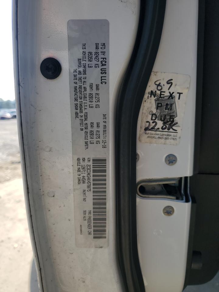 2019 Chrysler 300 VIN 2C3CCAKG4KH578075 Copart auction photo, front end damage thumbnail 12