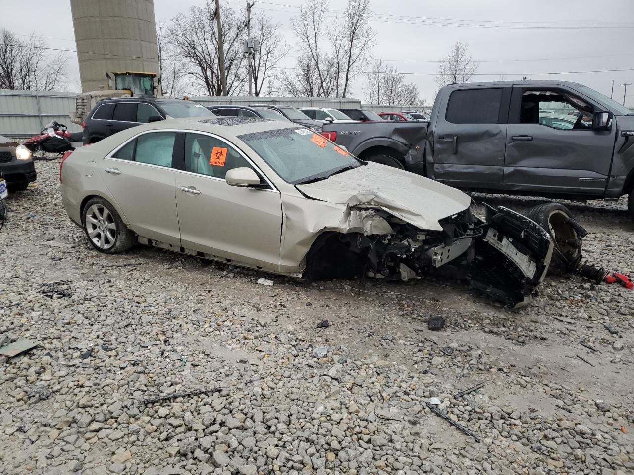 2014 Cadillac ATS VIN 1G6AH5RX8E0106037 Copart auction photo, front end / side damage thumbnail 4