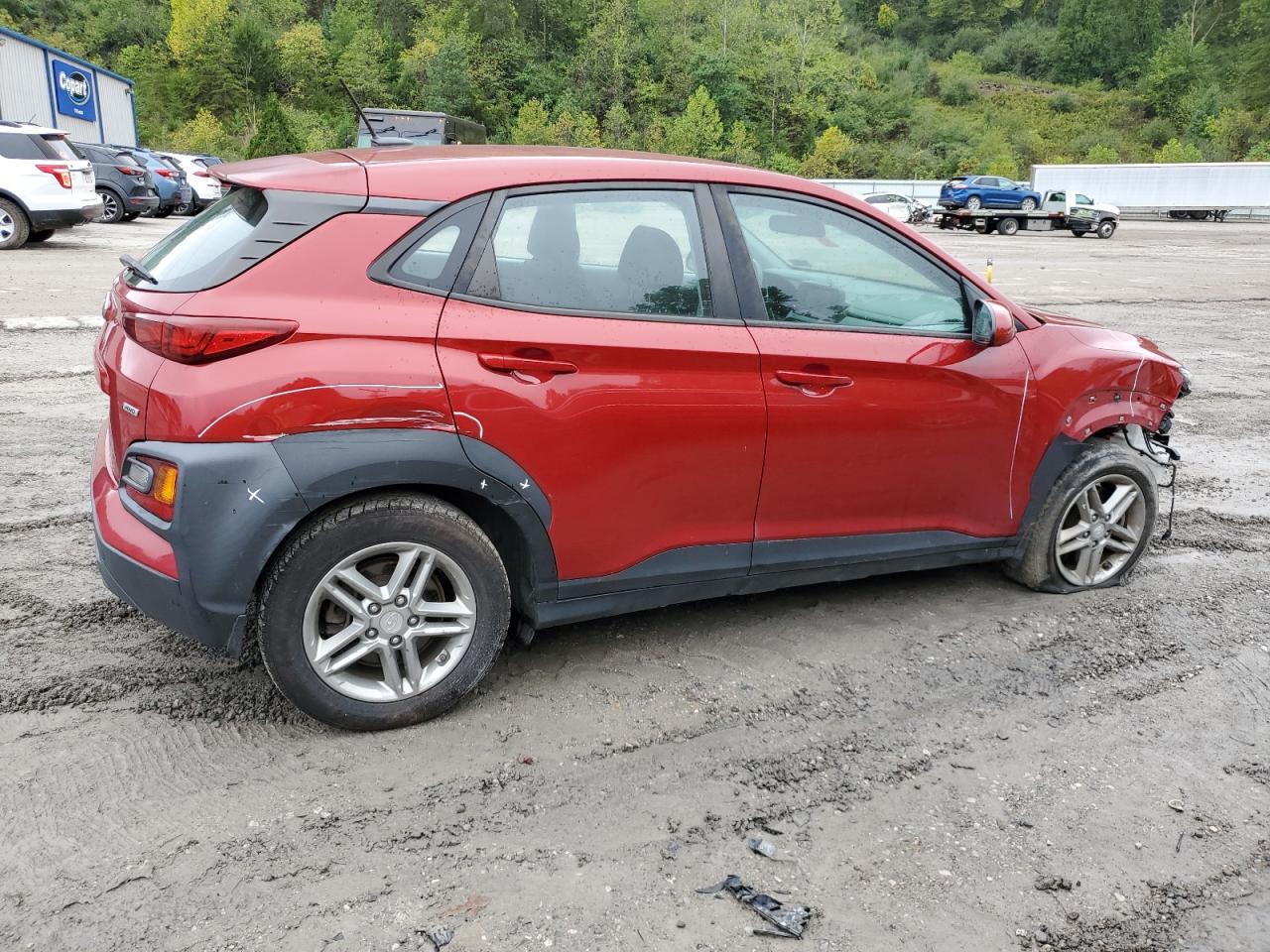 2019 Hyundai Kona VIN KM8K1CAA0KU368703 Copart auction photo, front end / side damage thumbnail 3