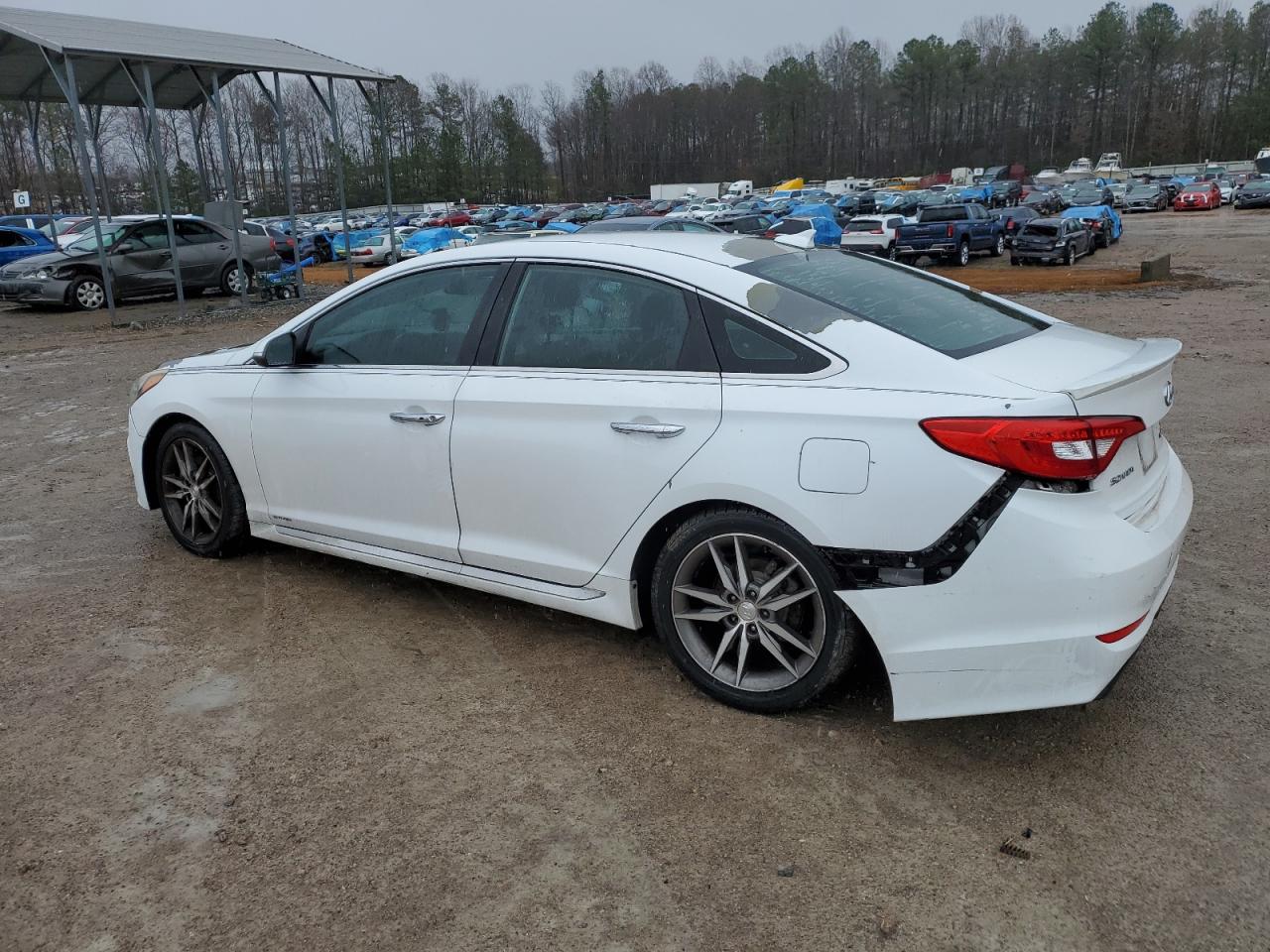 2015 Hyundai Sonata VIN 5NPE34AB9FH088837 Copart auction photo, front end / rear end damage thumbnail 2