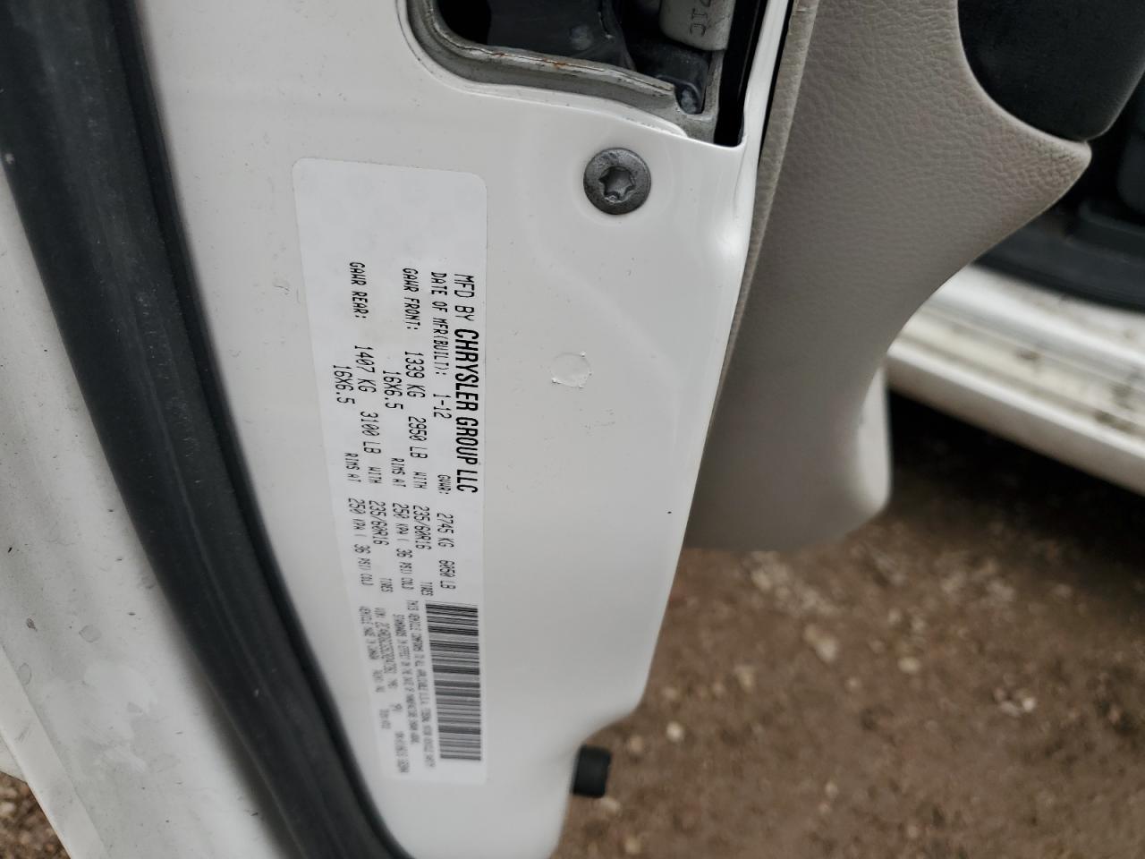 2012 Dodge Caravan VIN 2C4RDGCG5CR247361 Copart auction photo, all over damage thumbnail 12