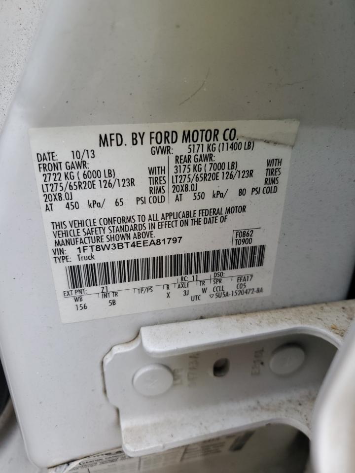 2014 Ford F350 VIN 1FT8W3BT4EEA81797 Copart auction photo, front end damage thumbnail 12