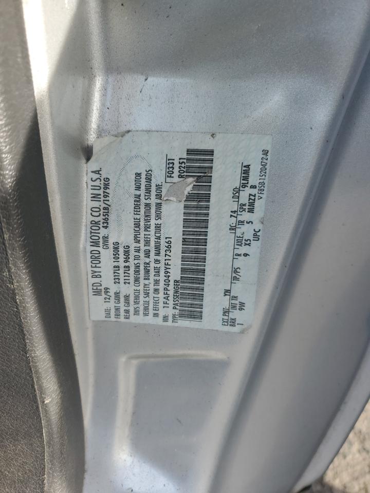 2000 Ford Mustang VIN 1FAFP4049YF173661 Copart auction photo, front end damage thumbnail 14