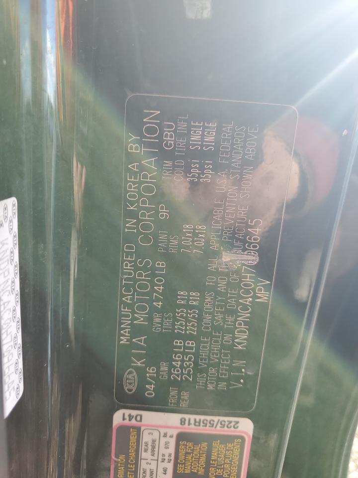 2017 KIA Sportage VIN KNDPNCAC0H7096645 Copart auction photo, burn - engine damage thumbnail 15