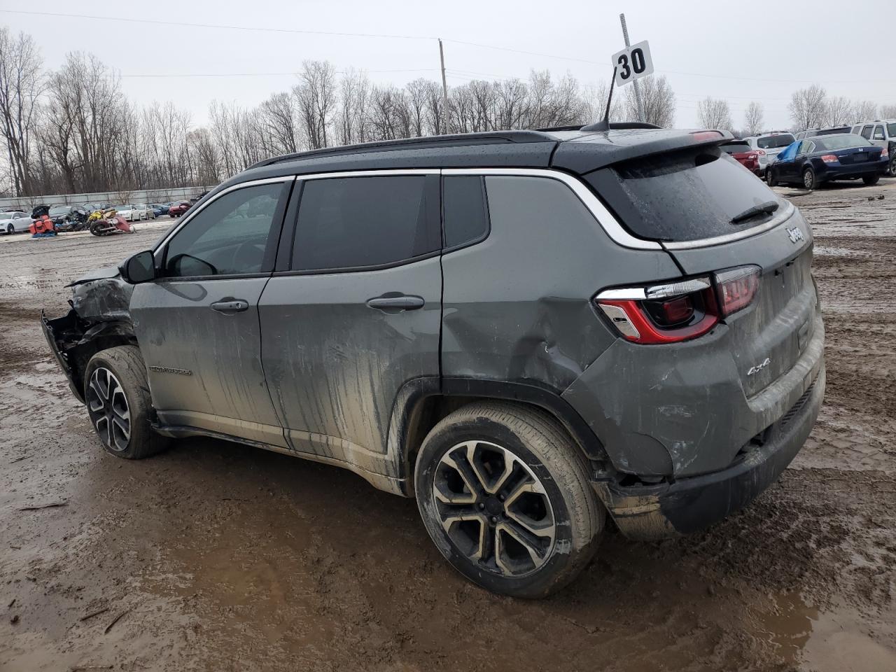 2022 Jeep Compass VIN 3C4NJDCB7NT196424 Copart auction photo, rear end / front end damage thumbnail 2