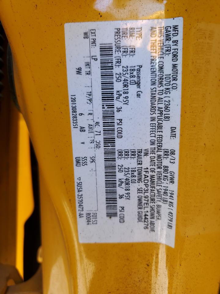 2014 Ford Focus VIN 1FADP3L97EL144276 Copart auction photo, front end damage thumbnail 14