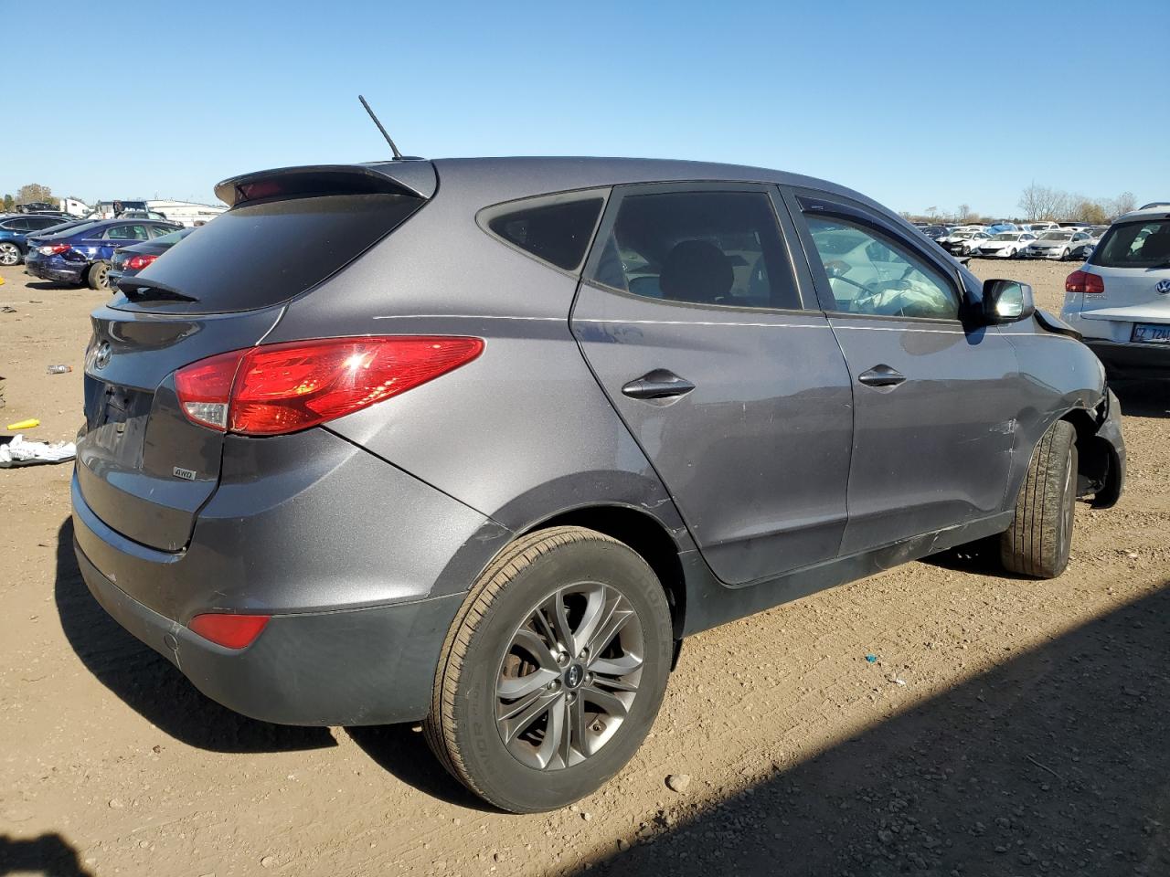2015 Hyundai Tucson VIN KM8JTCAF8FU003497 Copart auction photo, front end / rear end damage thumbnail 3