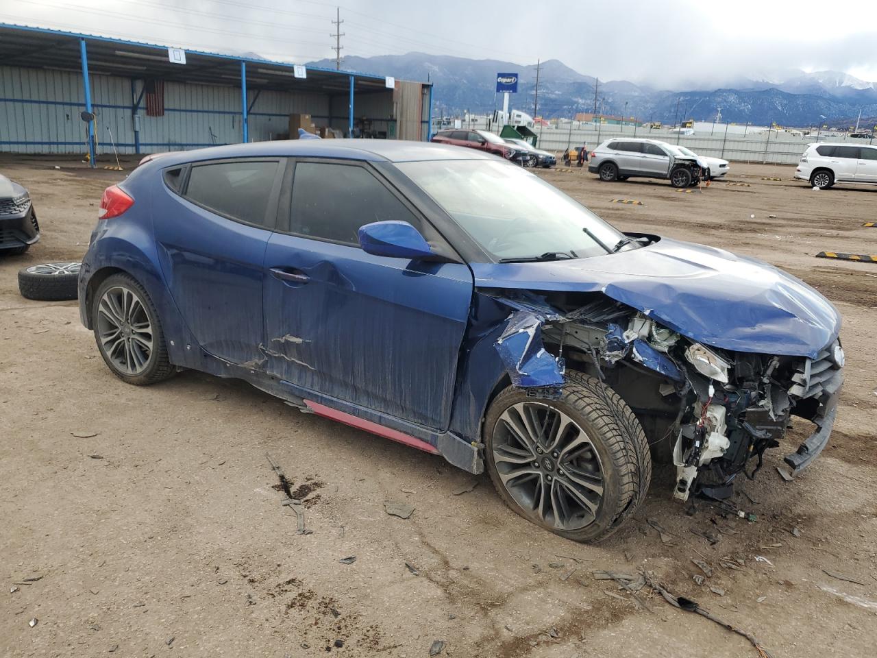 2017 Hyundai Veloster VIN KMHTC6AE3HU316882 Copart auction photo, front end / side damage thumbnail 4