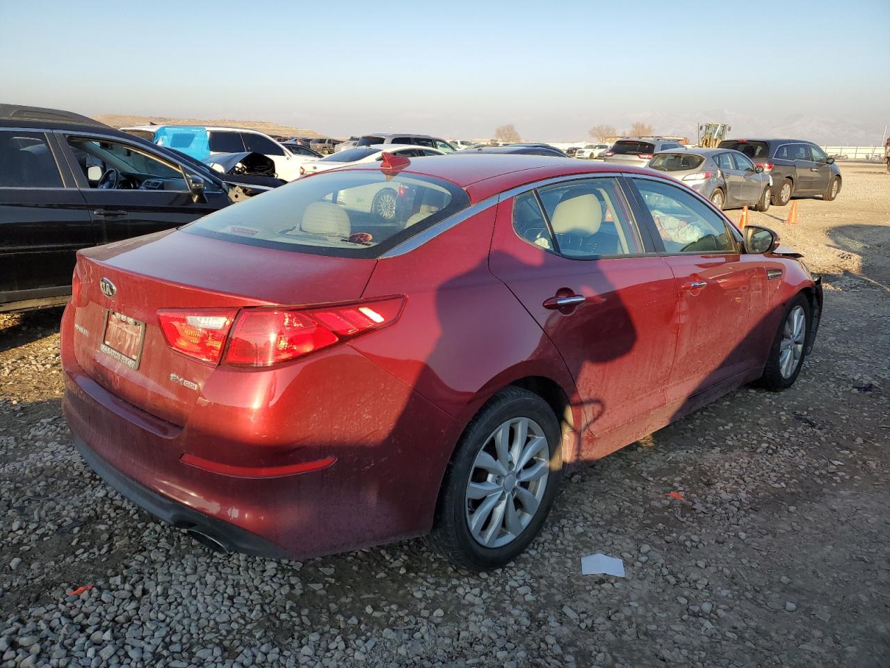 2014 KIA Optima VIN 5XXGN4A75EG338969 Copart auction photo, front end damage thumbnail 3