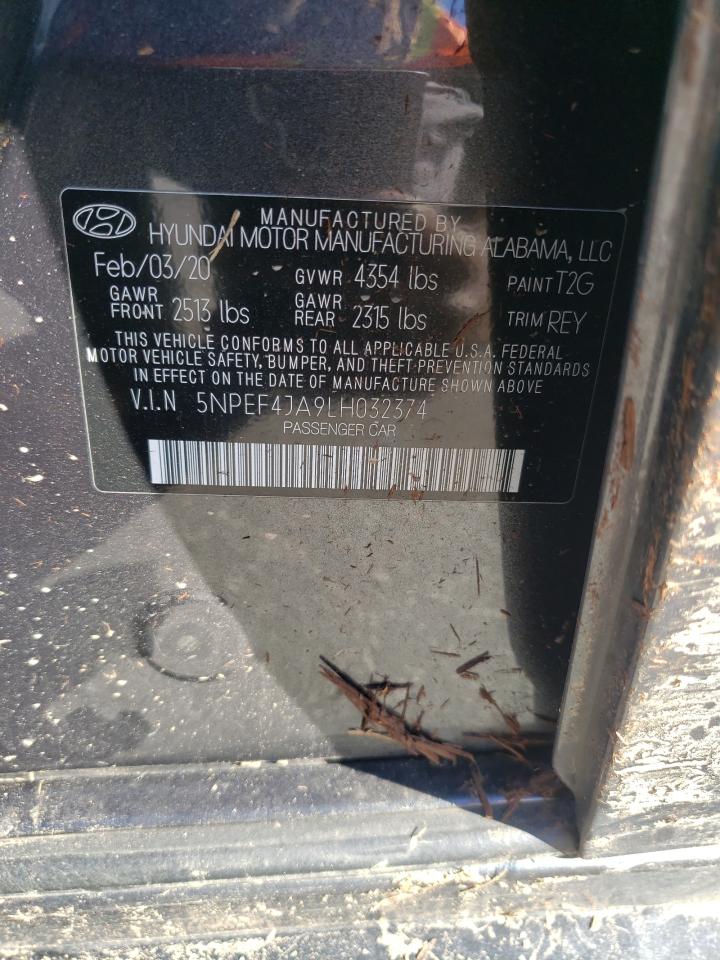 2020 Hyundai Sonata VIN 5NPEF4JA9LH032374 Copart auction photo, rear end damage thumbnail 13