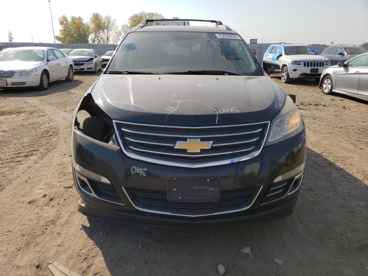 2014 Chevrolet Traverse VIN 1GNKVHKD6EJ104042 Copart auction photo, front end / side damage thumbnail 5