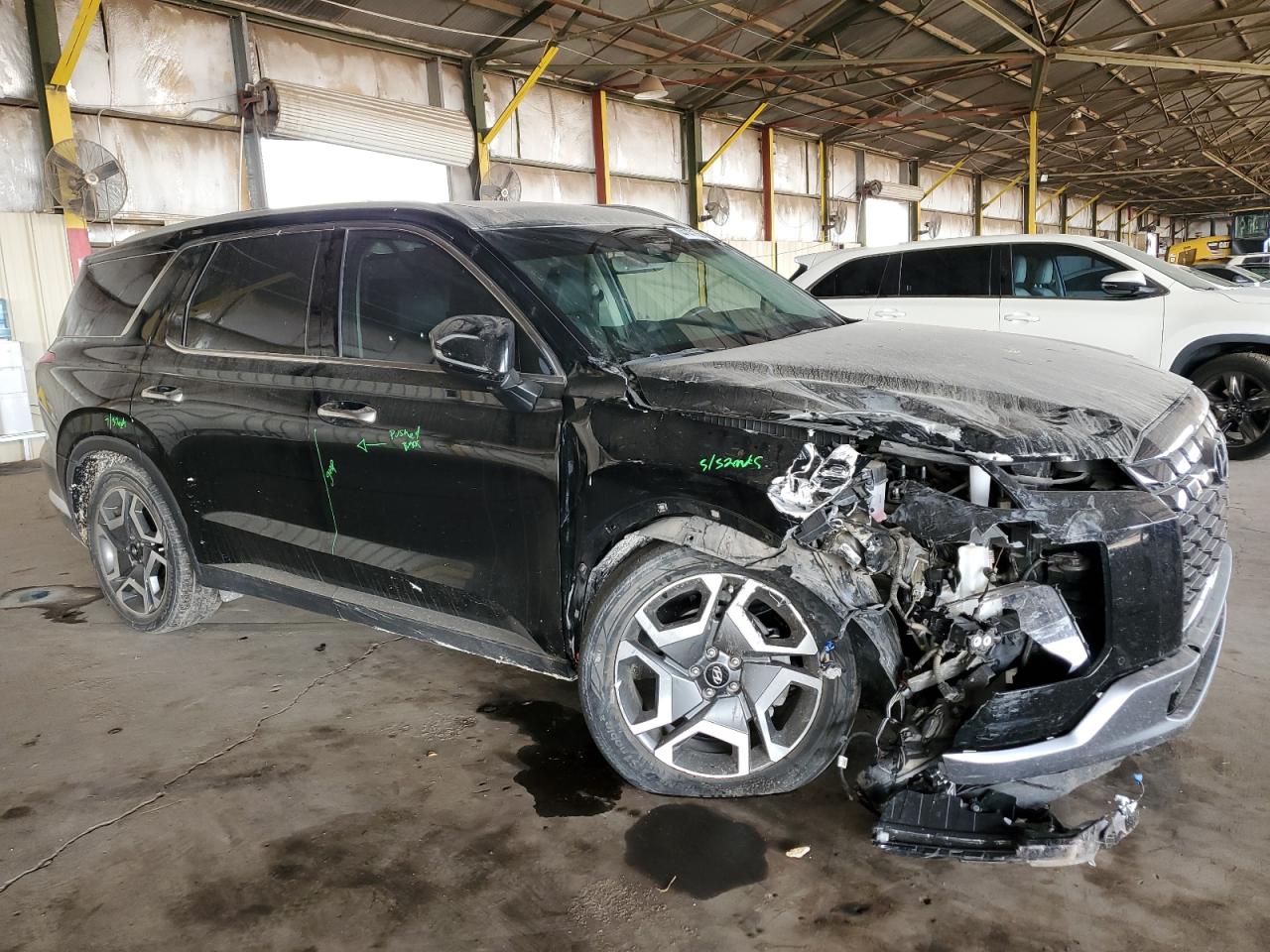 2023 Hyundai Palisade VIN KM8R54GE7PU498178 Copart auction photo, front end / side damage thumbnail 4