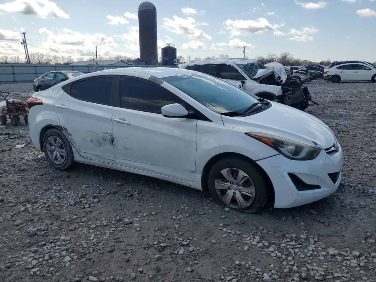 2016 Hyundai Elantra VIN 5NPDH4AE1GH787016 Copart auction photo, front end / side damage thumbnail 4