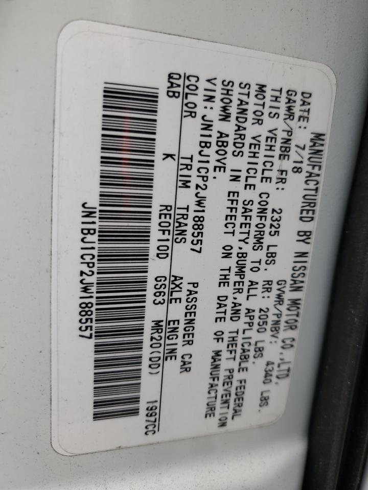 2018 Nissan Rogue VIN JN1BJ1CP2JW188557 Copart auction photo, front end / minor dent/scratches damage thumbnail 13