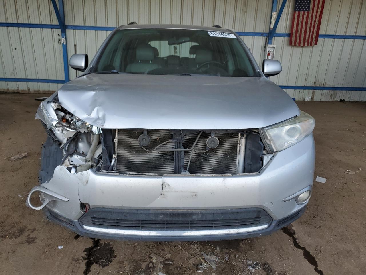 2013 Toyota Highlander VIN 5TDBK3EH5DS268533 Copart auction photo, front end / rear end damage thumbnail 5
