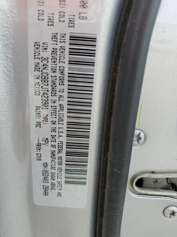 2018 Jeep Compass VIN 3C4NJDBB7JT423901 Copart auction photo, front end damage thumbnail 14