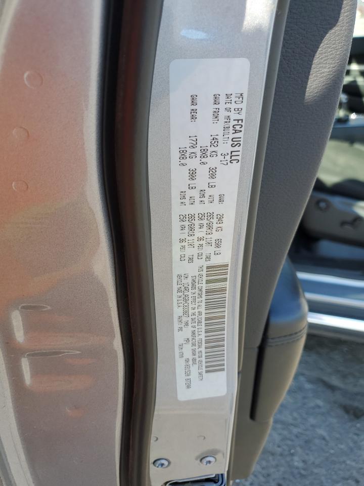2017 Dodge Durango VIN 1C4RDJAG8HC833827 Copart auction photo, front end / side damage thumbnail 14