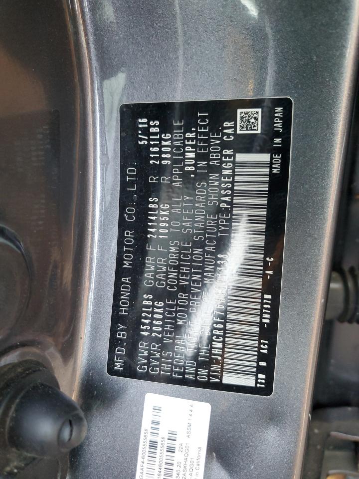 2017 Honda Accord VIN JHMCR6F76HC001138 Copart auction photo, front end / side damage thumbnail 13