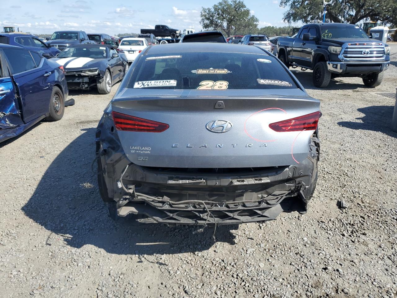 2019 Hyundai Elantra VIN 5NPD74LF2KH496669 Copart auction photo, rear end / front end damage thumbnail 6