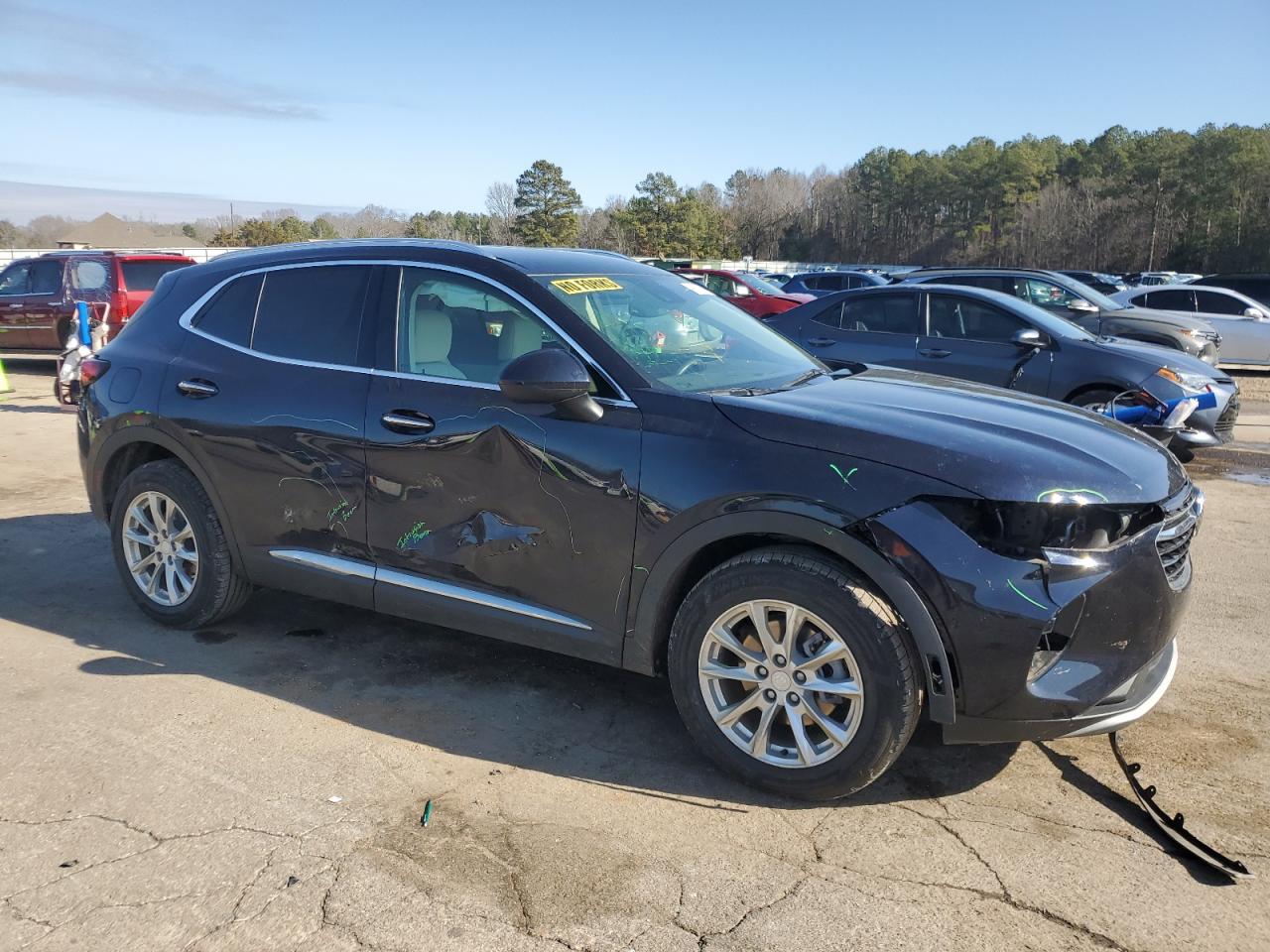 2021 Buick Envision VIN LRBAZLR49MD111824 Copart auction photo, side / front end damage thumbnail 4