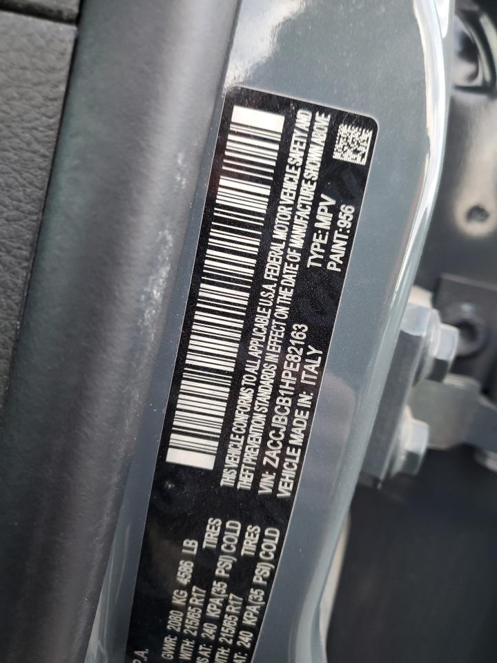 2017 Jeep Renegade VIN ZACCJBCB1HPE82163 Copart auction photo, front end damage thumbnail 13