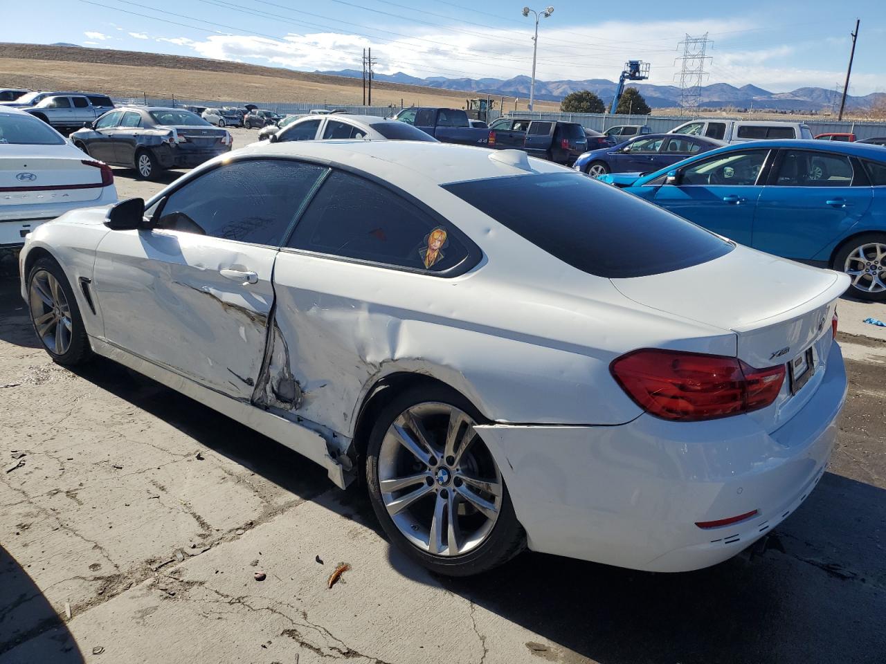 2015 BMW 4er VIN WBA3N5C59FK484845 Copart auction photo, side / hail damage thumbnail 2